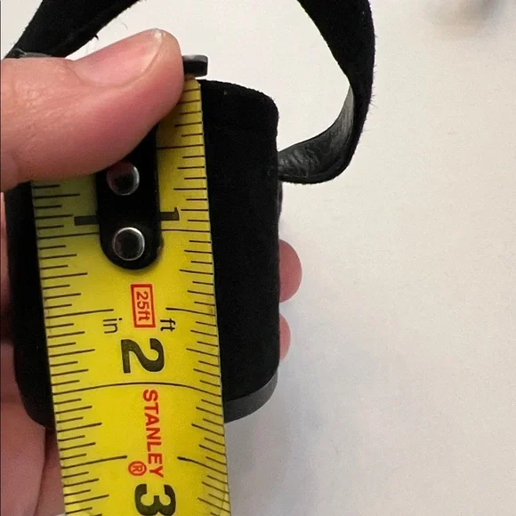 LOEFFLER RANDALL ANKLE STRAP SANDAL HEELS BLACK SUEDE WITH BOW 7.5 - Picture 8 of 12